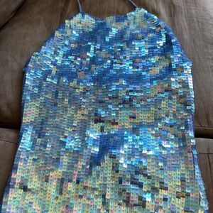GAP Blue Sequin Crop Top